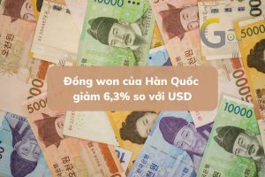 Đồng won của Hàn Quốc giảm 6,3% so với USD