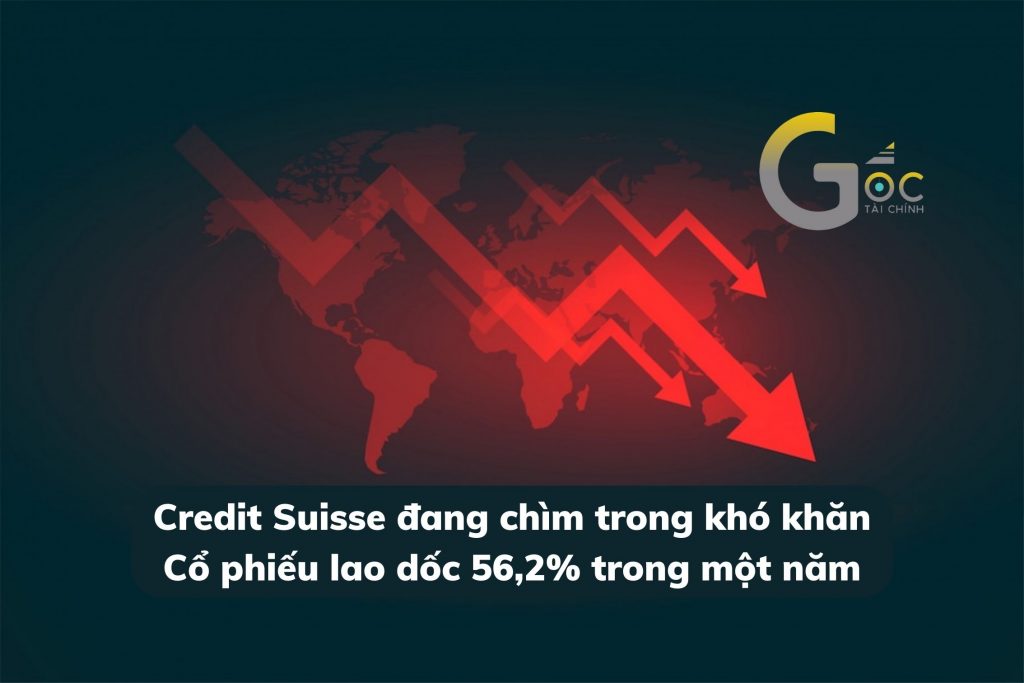 Credit Suisse đang chìm trong khó khăn - Cổ phiếu lao dốc 56,2% trong một năm