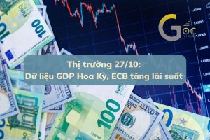 Thị trường 27/10: Dữ liệu GDP của Hoa Kỳ, ECB tăng lãi suất