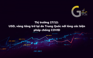 Thị trường 27/12: USD, vàng tăng trở lại do Trung Quốc nới lỏng các biện pháp chống COVID